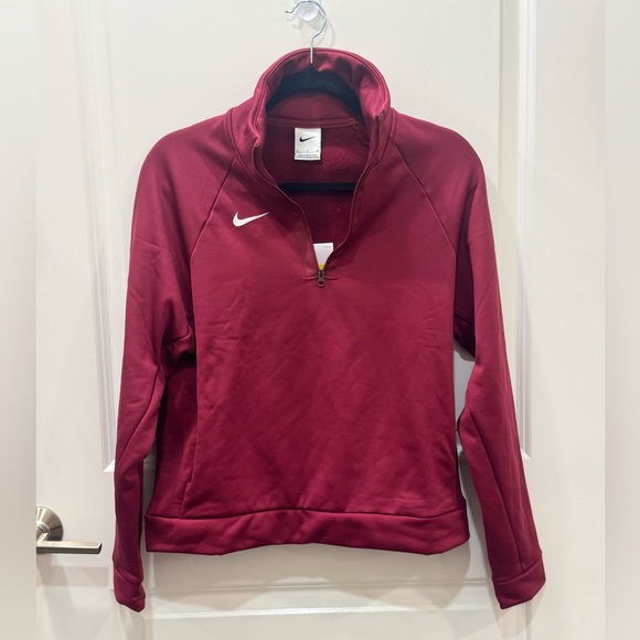 NWT!! Nike Women's Burgundy Quarter-Zip Sweatshirt - Picture 1 of 6